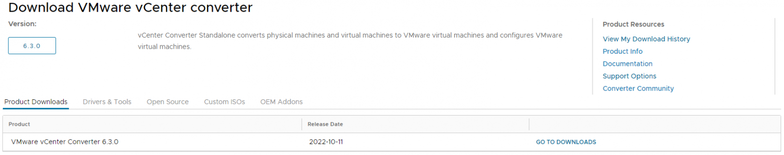 下载 VMware vCenter Converter 6.3.0